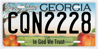 GA license plate CQN2228