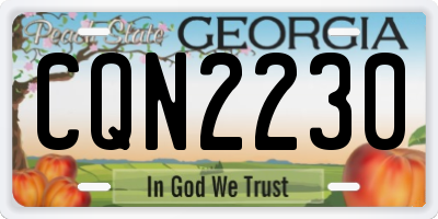 GA license plate CQN2230