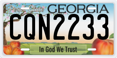 GA license plate CQN2233