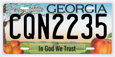 GA license plate CQN2235