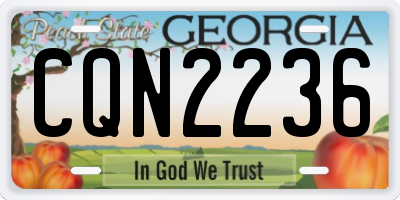 GA license plate CQN2236