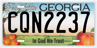 GA license plate CQN2237