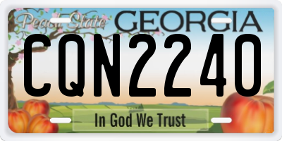 GA license plate CQN2240