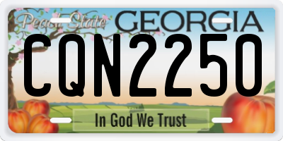 GA license plate CQN2250