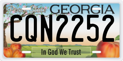 GA license plate CQN2252