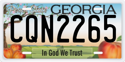 GA license plate CQN2265