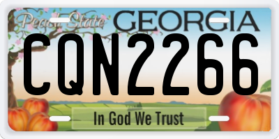 GA license plate CQN2266