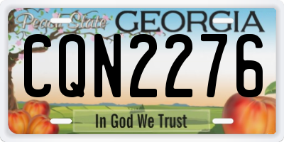 GA license plate CQN2276