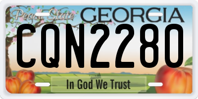 GA license plate CQN2280