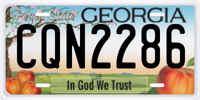 GA license plate CQN2286