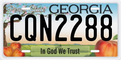 GA license plate CQN2288