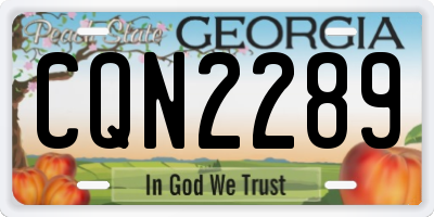 GA license plate CQN2289
