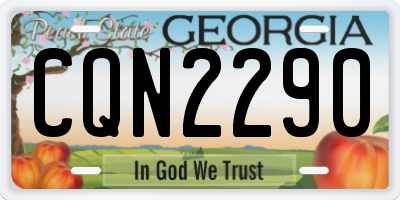 GA license plate CQN2290