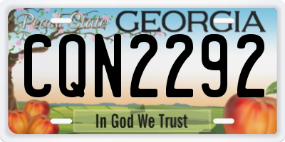 GA license plate CQN2292