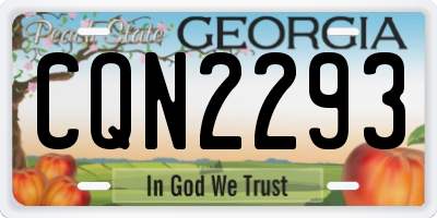 GA license plate CQN2293