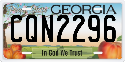 GA license plate CQN2296