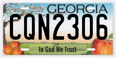 GA license plate CQN2306