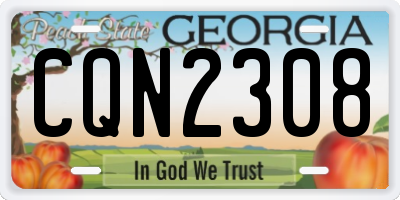 GA license plate CQN2308