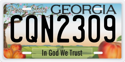 GA license plate CQN2309