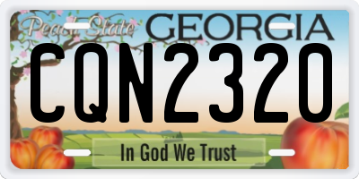GA license plate CQN2320