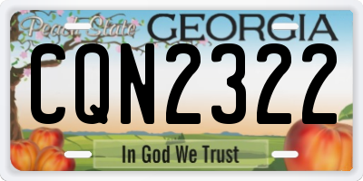 GA license plate CQN2322