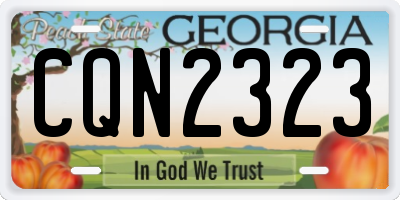 GA license plate CQN2323