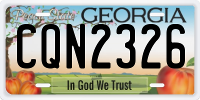 GA license plate CQN2326