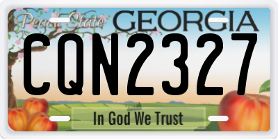 GA license plate CQN2327