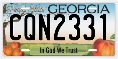GA license plate CQN2331