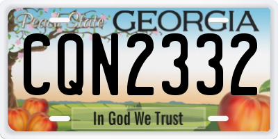 GA license plate CQN2332