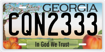 GA license plate CQN2333
