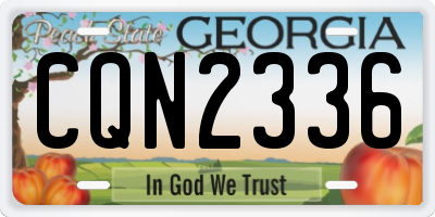 GA license plate CQN2336