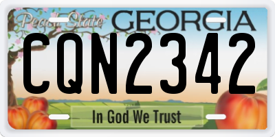 GA license plate CQN2342