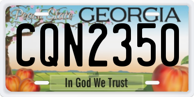 GA license plate CQN2350