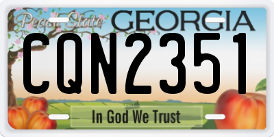 GA license plate CQN2351