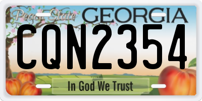 GA license plate CQN2354