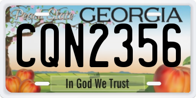 GA license plate CQN2356