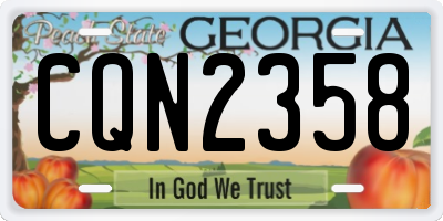 GA license plate CQN2358
