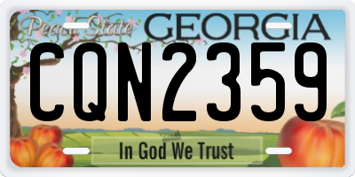 GA license plate CQN2359