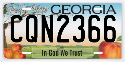 GA license plate CQN2366