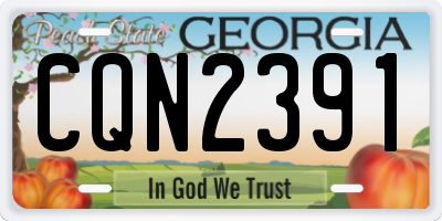 GA license plate CQN2391