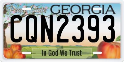 GA license plate CQN2393