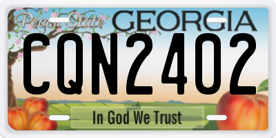 GA license plate CQN2402
