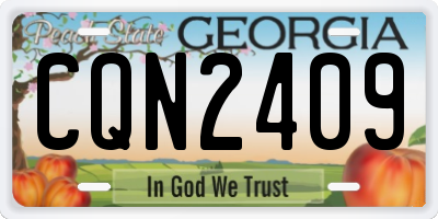 GA license plate CQN2409