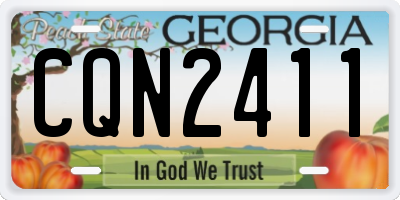 GA license plate CQN2411