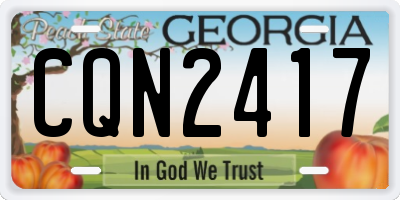 GA license plate CQN2417