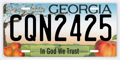 GA license plate CQN2425