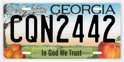 GA license plate CQN2442