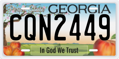 GA license plate CQN2449