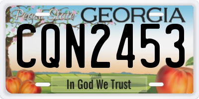 GA license plate CQN2453